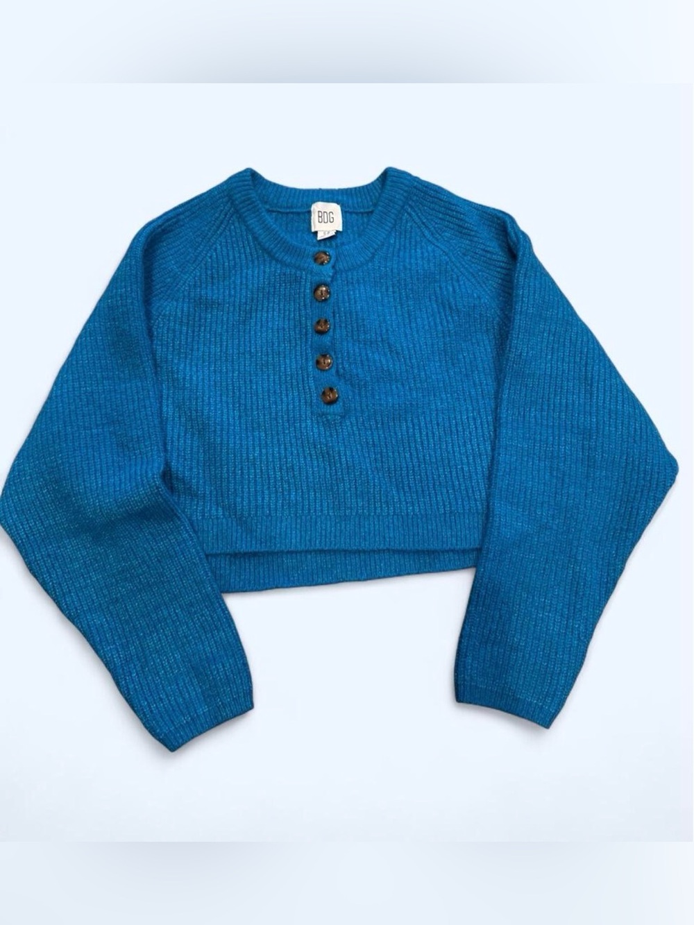 BDG Urban Outfitters Teal Cropped Cardigan Sweater